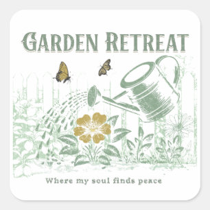 Garden Retreat - Wo mein Soul Ruhe findet Quadratischer Aufkleber
