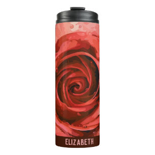 Garden Rose Black Custom Thermosbecher