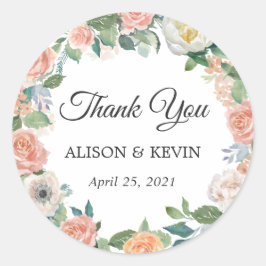 Garden Rose Blumenkraut Gastgeschenk Hochzeit Viel Runder Aufkleber