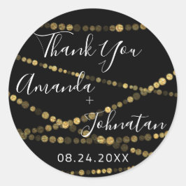 Garden Rose Gold Leaf Name Datum Weißes Gold Runder Aufkleber