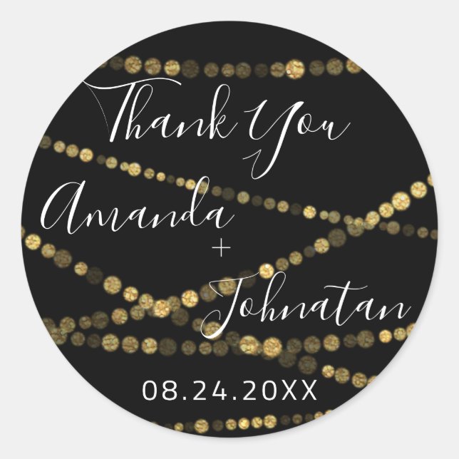 Garden Rose Gold Leaf Name Datum Weißes Gold Runder Aufkleber (Vorderseite)