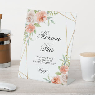 Garden Rose & Goldrahmen Dusche Mimosa Bar signier Sockelschild