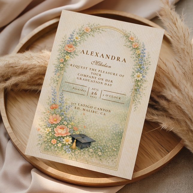 Garden Rose Graduation Celebration Einladung (Von Creator hochgeladen)