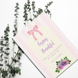 Garden Rose Pink Baby Dusche Dankeskarte