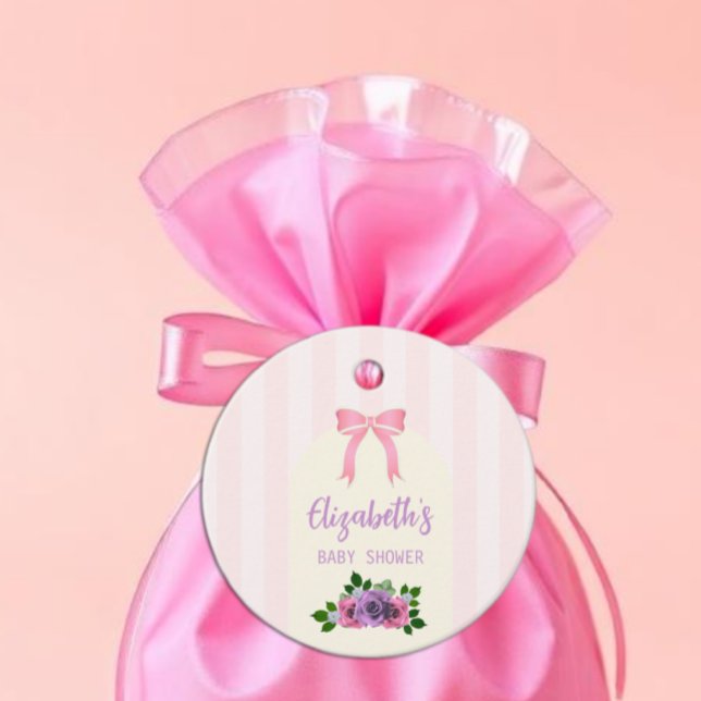 Garden Rose Pink Baby Dusche Geschenkanhänger (Von Creator hochgeladen)