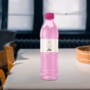 Garden Rose Pink Baby Dusche Wasserflaschenetikett
