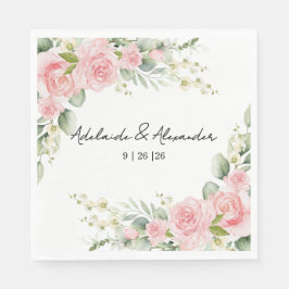 Garden Rose Rosa Hochzeitsempfang Serviette