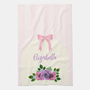 Garden Rose Rosa Streifen Geschirrtuch