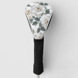 Garden Roses | White Watercolor Floral Vintage Golf Headcover