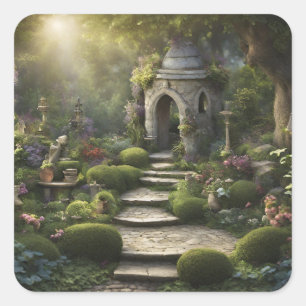 Garden Sanctuary Quadratischer Aufkleber