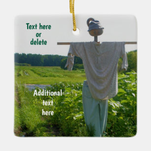 Garden Scarecrow Natur Personalisiert Keramikornament