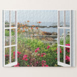 GARDEN SEA SCENIC OGUNQUIT, MAINE  PUZZLE<br><div class="desc">A lovely view of the Atlantic Ocean from the Ogunquit Art Museum. A short walk from Perkins Cove, the museum and its three acres of sculpture gardens overlook Narrow Cove and the Atlantic Ocean. It is sized both for 252 pieces as well as 520 and makes a beautiful keepsake. Includes...</div>