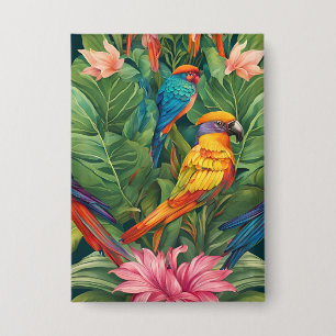 Garden Serenity: Vogel in Bloom Button