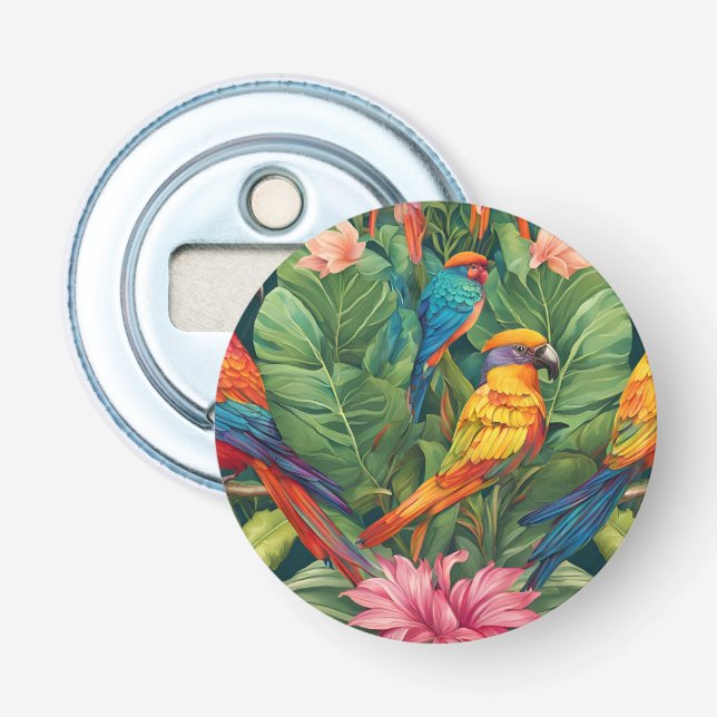 Garden Serenity: Vogel in Bloom Flaschenöffner (Vorderseite)