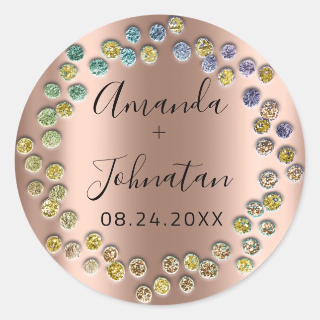 Garden Skinny einfach Name Datum Schwarze Rose Pun Runder Aufkleber (Vorderseite)