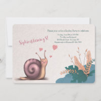 Garden Snail Geburtstagsparty Einladung