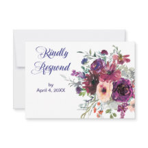 Garden Splash Modern Floral Wedding RSVP