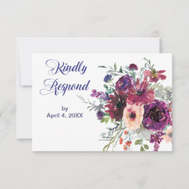 Garden Splash Modern Floral Wedding RSVP Karte