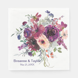 Garden Splash Moderne Blumenhochzeit Serviette