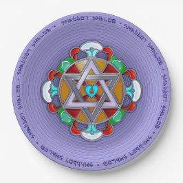 Garden Star in Lilac Shabbos Pappteller