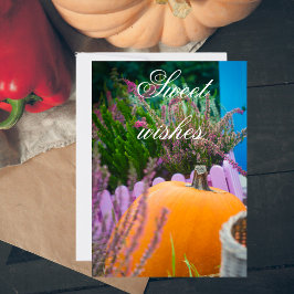 Garden still life with an orange pumpkin karte