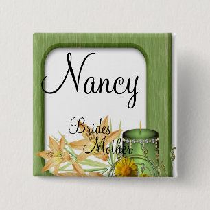 Garden Stylish Classy Brides Mother Wedding Button
