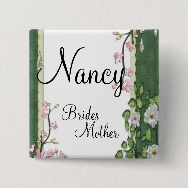 Garden Stylish Classy Brides Mother Wedding Button (Vorderseite)