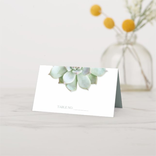 Garden Succulent Cactus Wedding Platzkarte (Vorderseite)