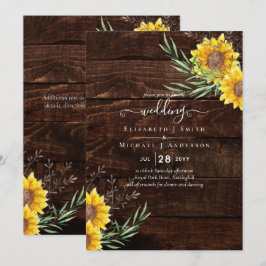 Garden Sunflowers Rustic Wood Wedding