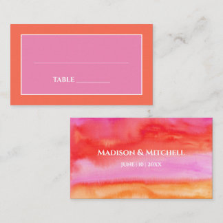 Garden Sunrise Pink Orange Hochzeit Platzkarte