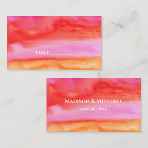 Garden Sunrise Pink Orange Hochzeit Platzkarte