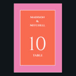 Garden Sunrise Pink Orange Hochzeit Tischnummer<br><div class="desc">Vergewissern Sie sich, dass Ihre Hochzeitssuite so trendig und stilvoll ist wie Ihr großer Tag mit diesem farbenfrohen tropischen Sonnenuntergang oder Sonnenaufgang. Die perfekte Wahl für einen Frühlings- oder Sommergarten Sonnenaufgang oder Hochzeit, die rosa und orangefarbenen Farben sind garantiert für ein Statement. Bestellen Sie noch heute Ihre Hochzeitssuite und machen...</div>