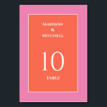 Garden Sunrise Pink Orange Hochzeit Tischnummer<br><div class="desc">Vergewissern Sie sich, dass Ihre Hochzeitssuite so trendig und stilvoll ist wie Ihr großer Tag mit diesem farbenfrohen tropischen Sonnenuntergang oder Sonnenaufgang. Die perfekte Wahl für einen Frühlings- oder Sommergarten Sonnenaufgang oder Hochzeit, die rosa und orangefarbenen Farben sind garantiert für ein Statement. Bestellen Sie noch heute Ihre Hochzeitssuite und machen...</div>