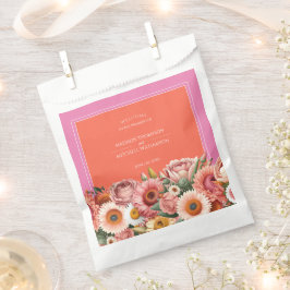Garden Sunrise Pink Orange Moderne Blumenhochzeit Geschenktütchen