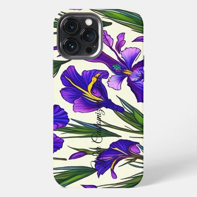 Garden Symphony: Iris Floral Pattern iPhone Hülle (Rückseite)
