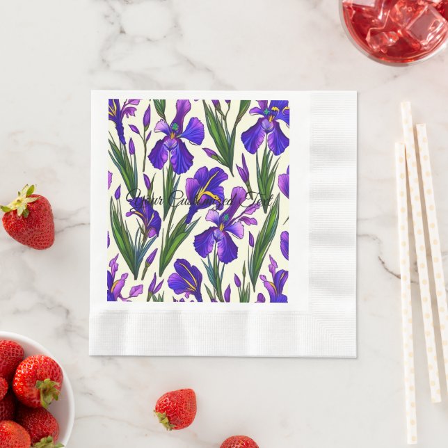 Garden Symphony: Iris Floral Pattern Serviette (Beispiel)