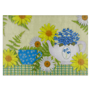 Garden Tea Glass Cutting Board Schneidebrett