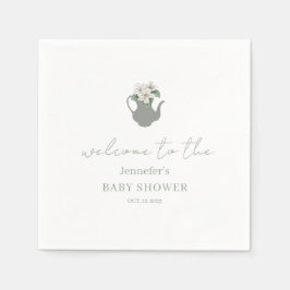 Garden Tee Party Babydusche Papier Napkin Serviette