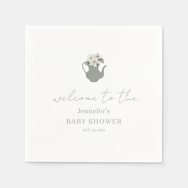 Garden Tee Party Babydusche Papier Napkin Serviette (Vorderseite)