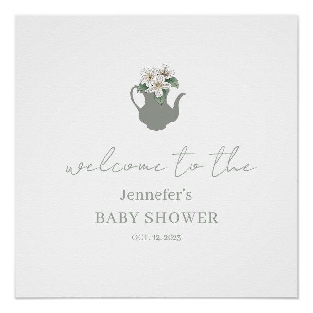 Garden Tee Party Babydusche Poster (Vorderseite)