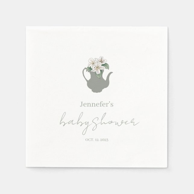 Garden Tee Party Babydusche Serviette (Vorderseite)