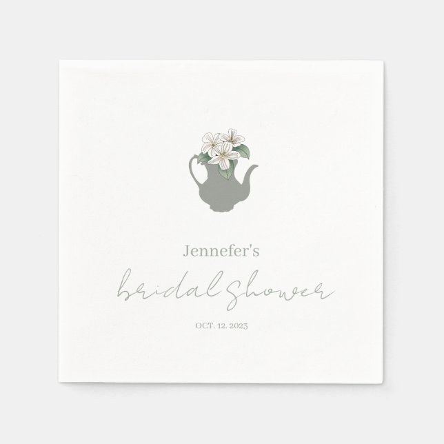 Garden Tee Party Brautparty Paper Napkin Serviette (Vorderseite)