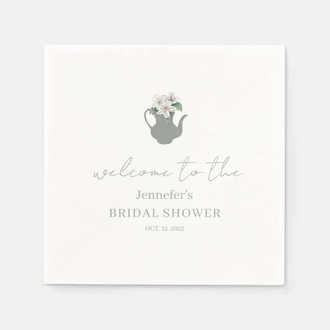 Garden Tee Party Brautparty Serviette (Vorderseite)