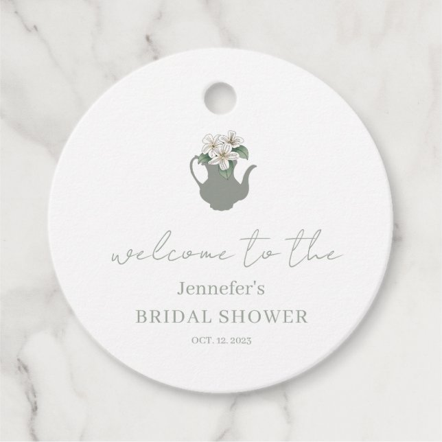 Garden Tee Party Empfang Brautparty Geschenkanhänger (Vorderseite)