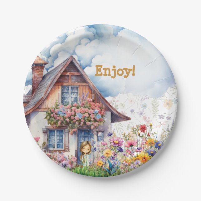 Garden Tee Party Plate Pappteller (Vorderseite)