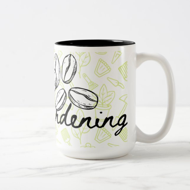 Garden theme coffee mug garden tools             zweifarbige tasse (Rechts)