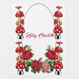 Garden Toadstol Rustikale Rote Rosen Babydecke
