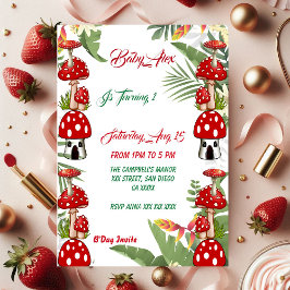 Garden Toadstool Green Foliage Baby 1. Geburtstag