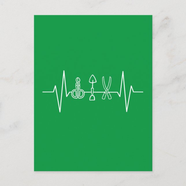 Garden Tools Heartbeat Gardener Postkarte (Vorderseite)
