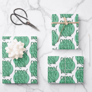 Garden Varia Betrunkene Erholung Slogan Geschenkpapier Set